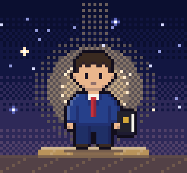 キリスト教（福音派）の導き手「伝道者」のドット絵