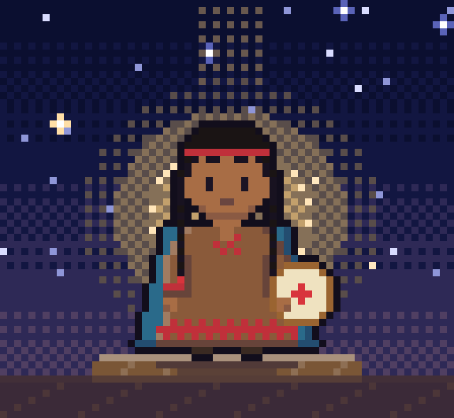北米先住民の信仰の導き手「長老」のドット絵