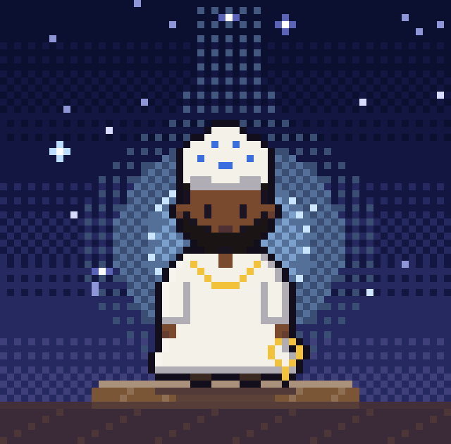 オリシャ信仰（ヨルバの宗教）の導き手「司祭（ババラウォ）」のドット絵