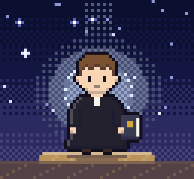 キリスト教（プロテスタント主流派）の導き手「牧師」のドット絵