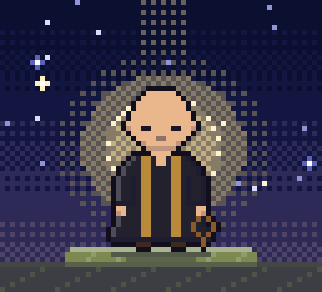 浄土教（浄土宗・浄土真宗）の導き手「念仏僧」のドット絵