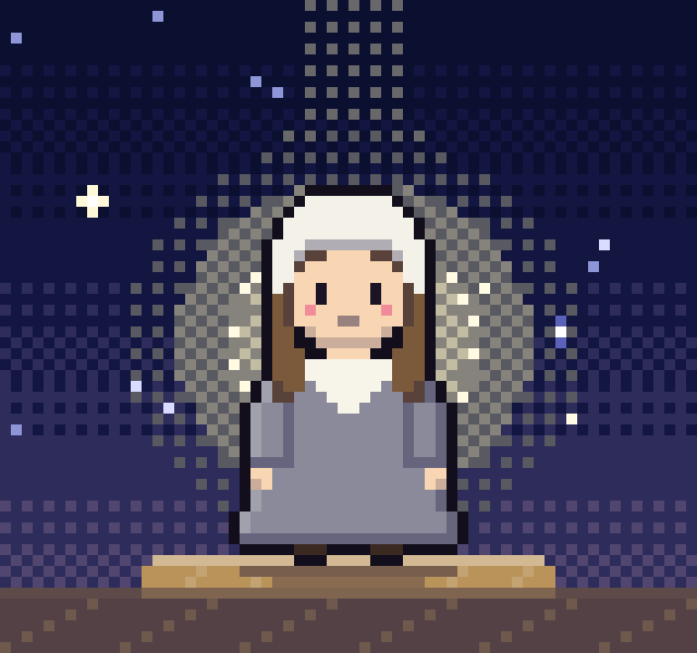 クエーカー（キリスト友会）の導き手「友会の人」のドット絵