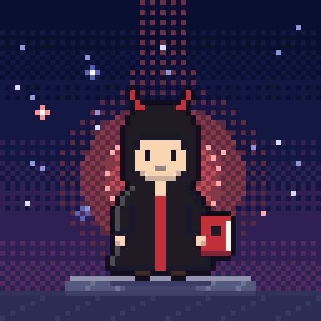 現代サタニズム（無神論的サタニズム）の導き手「反逆の司祭」のドット絵