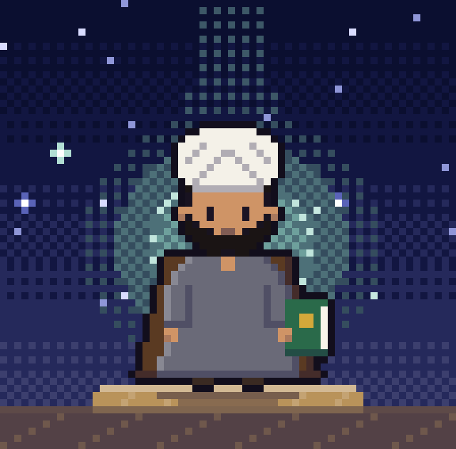 イスラム教（シーア派）の導き手「法学者」のドット絵