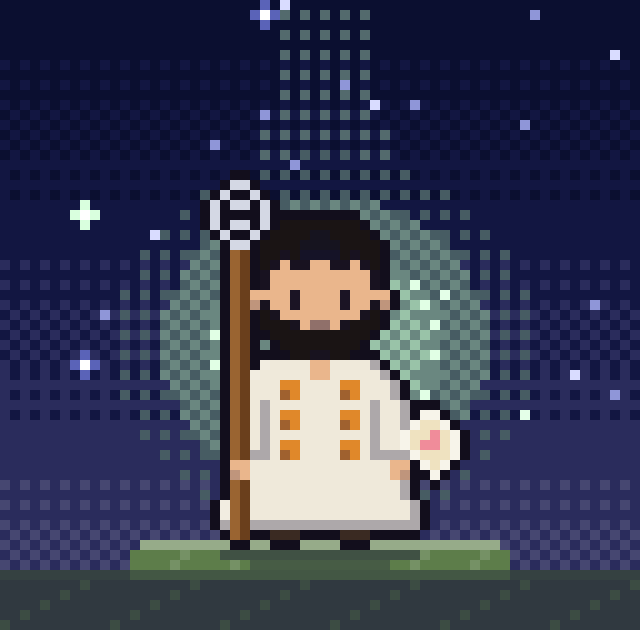 修験道の導き手「山伏」のドット絵