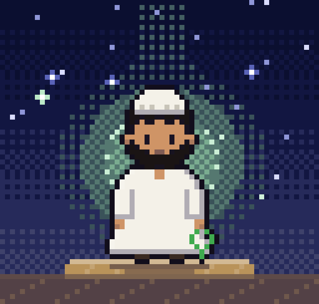 イスラム教（スンナ派）の導き手「学者（ウラマー）」のドット絵