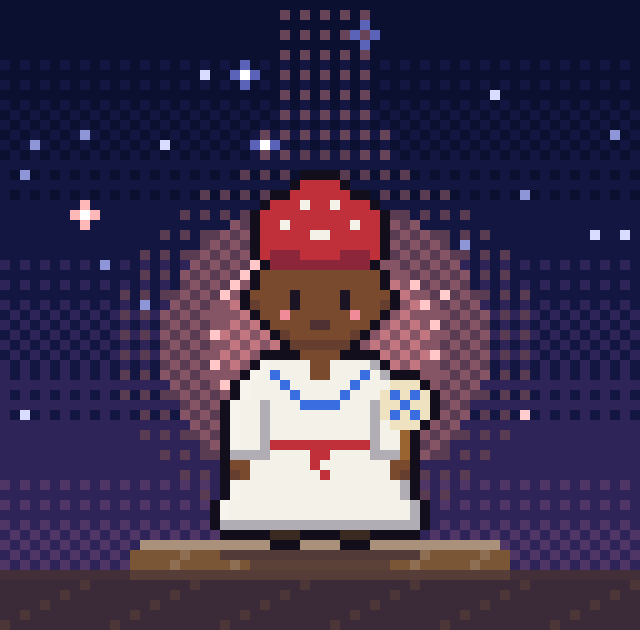 ヴードゥー（ハイチ）の導き手「マンボ（女性司祭）」のドット絵