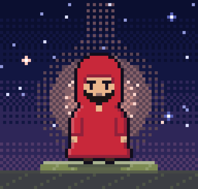 禅宗の導き手「禅僧（達磨風）」のドット絵